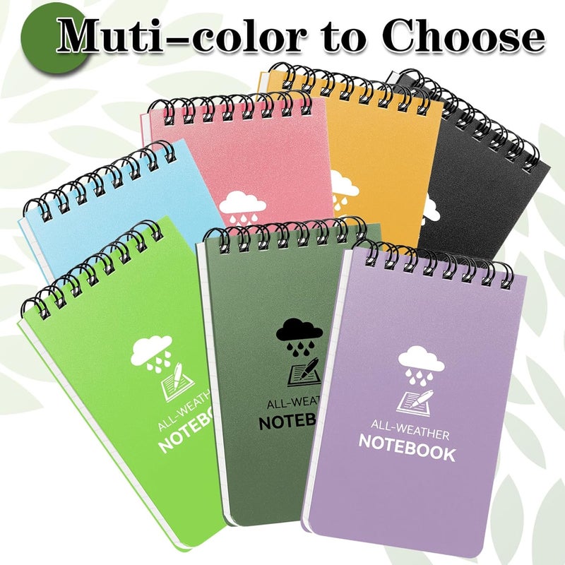 Coidea Waterproof Notebook, 4 Pack Top-Spiral Pocket Notepad, 3" x 5" Weatherproof NotePad, All Weather Police Pocket Notebook Little Memo Steno Note Pads for Outdoor Office School Recording, Mixcolor - Image 2
